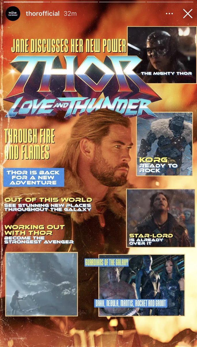 RT @lovethundernews: Marvel Studios marketing Thor: Love and Thunder with magazine inspired Instagram stories https://t.co/ilBpIjlcd0