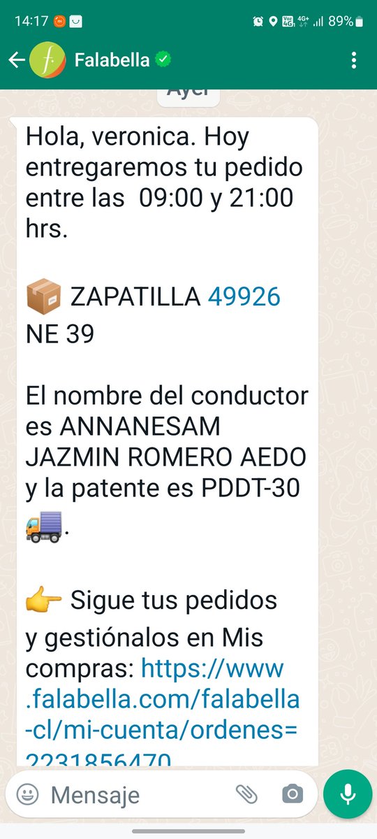 vero_es's tweet photo. @FalabellaAyuda y seguimos con puros mensajes y nada se cumple .... nuevamente no llega nada.... https://t.co/L3VoQjhw4S