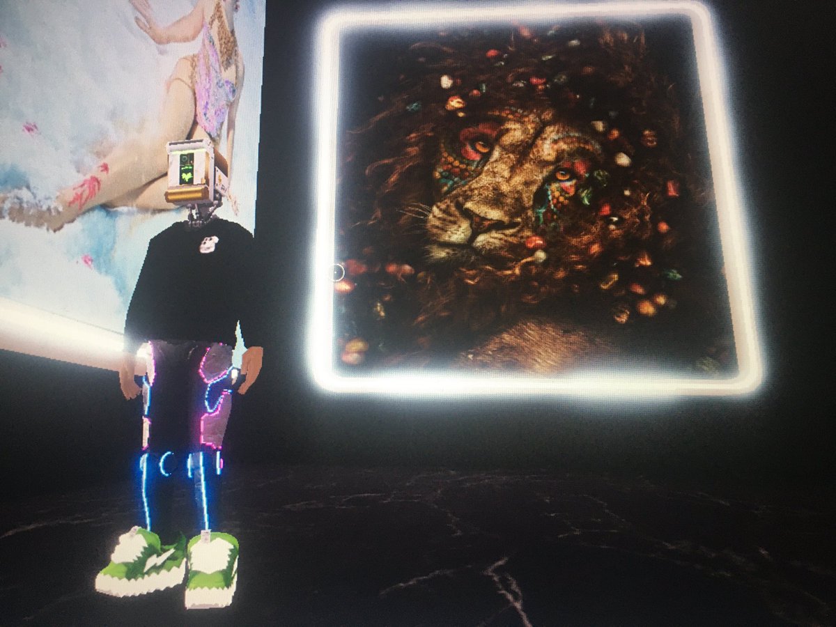 DJCkay's tweet photo. Checking out some cool digital art at @PortionApp (50,100) while listening to the true selecta @stoney_eye 🎵 

#Decentraland #Metaverse #DigitalArt #PortionApp https://t.co/Q0PgmX8Xd6