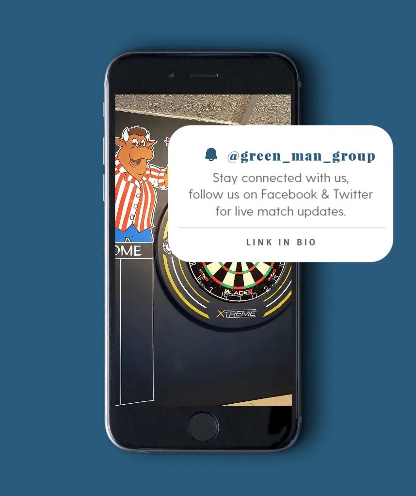 Green Man Group Darts on Twitter "📢Don't to follow us for