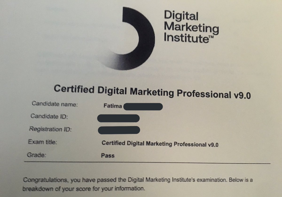 اختبرت DMI pro <a href="/dmigroup/">Digital Marketing Institute</a> اول مرة اليوم ورغم اني ما كنت جاهزة الا إنه بفضل الله (الحمدلله الحمدلله) نجحت 🥹🙌🤍

اخذت البرنامج مع <a href="/ahmedwazir/">Ahmed Wazir</a> <a href="/hamatacademy/">أكاديمية هامات | HAMAT ACADEMY</a> واعتقد هذا احد اسباب اني نجحت بدرجة كويسة جداً بنص مراجعة لان فعلياً رغم انه عدا وقت الا ان المعلومات حاضرة ببالي كويس😂