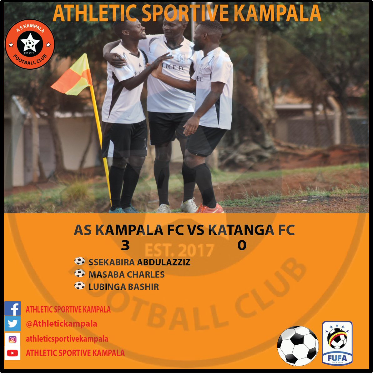 blackstarfootba's tweet photo. ATHLETIC SPORTIVE KAMPALA
About Saturday's game.
AS KAMPALA FC 3 VS KATANGA FC 0
Thanx for the win again boys, winning team always.
#Athleticsportivekampala
#Askampala3VSkatangafc0
#Nabweruplayground
#winningMentality
#keepupthespirit
#believeachieve https://t.co/vgxAzw42rG