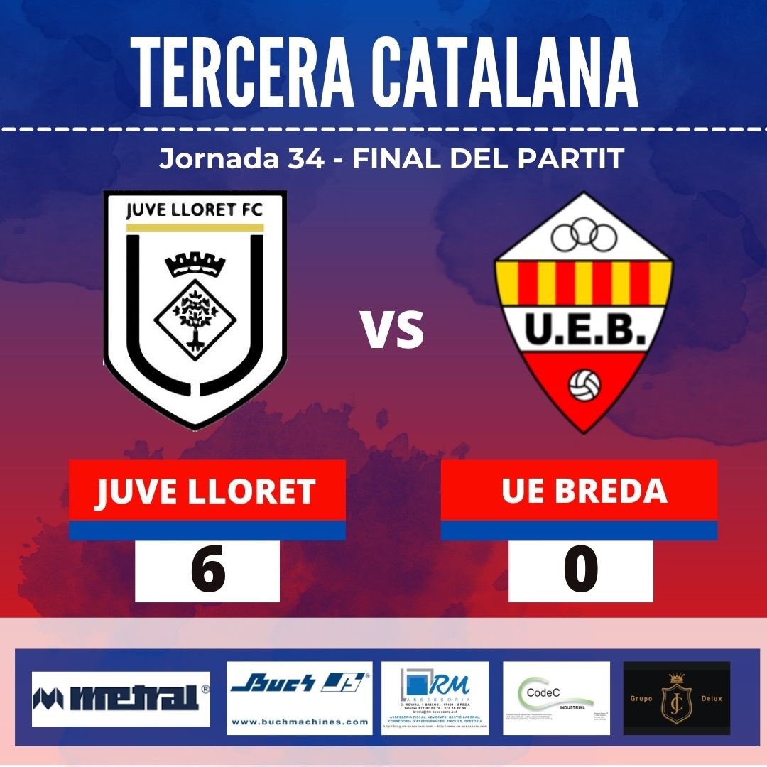 ⚽️ Final del Partit ⚽️ 
Juve-Lloret 6️⃣ - 0️⃣ UE Breda
#3cat18