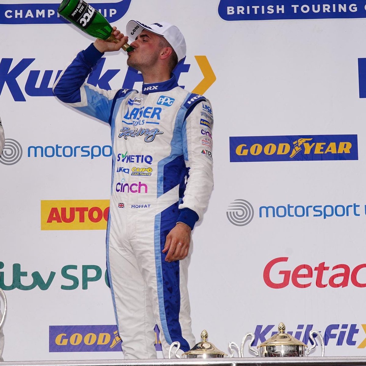 AidenMoffat16's tweet photo. Good to be back 🏆🏆 
Independent win with a P2 in the 3rd race. Thanks team, the reward you all deserve 💙 https://t.co/lIroCPc1Gw
