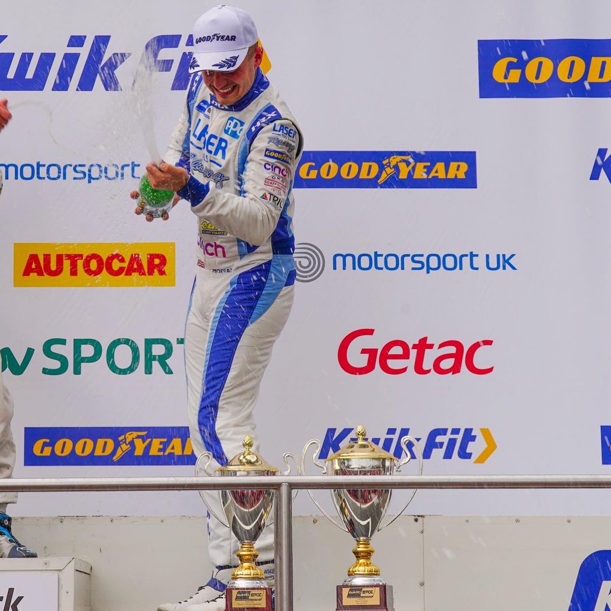 AidenMoffat16's tweet photo. Good to be back 🏆🏆 
Independent win with a P2 in the 3rd race. Thanks team, the reward you all deserve 💙 https://t.co/lIroCPc1Gw