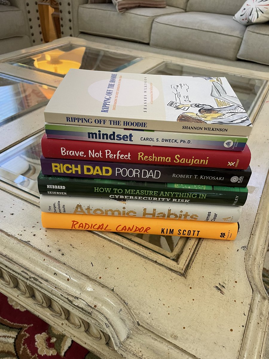 Troy_Wilkinson's tweet photo. @jimkwik *Ripping Off The Hoodie
*Mindset
*Brave, Not Perfect 
*Rich Dad, Poor Dad
*How To Measure Anything 
*Atomic Habits
*Radical Candor https://t.co/Tlpk9Gqdg3
