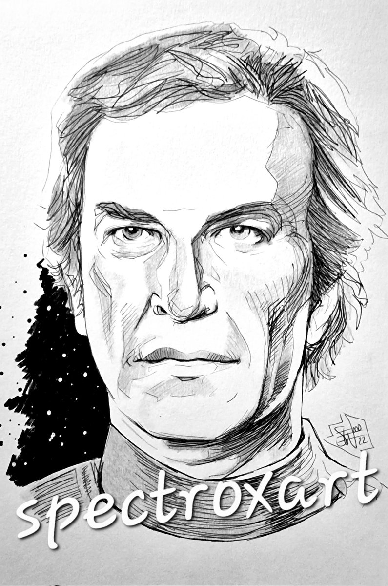 spectroxart's tweet photo. Martin Landau as Commander John Koenig (Space: 1999). What a great series &amp; too short at only 2 seasons. Dragon's Domain is my fav episode.
Ballpoint pen, pencil and marker on A4 200gsm Acid Free paper.
#Space1999 
#MartinLandau 
#commanderkoenig
#gerryanderson https://t.co/L2hL0yZWG2