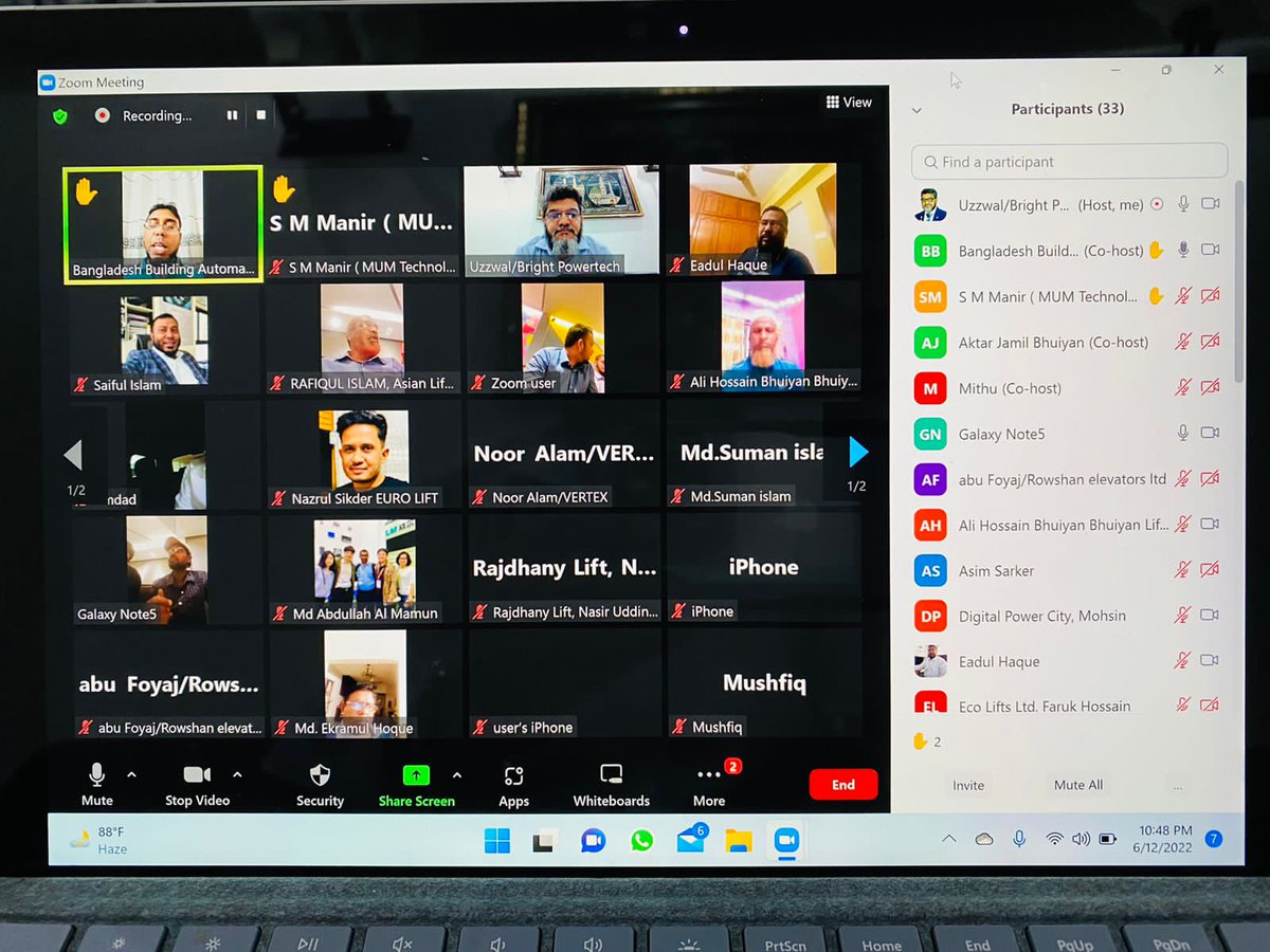 A Zoom meeting has completed within  a short notice by BEELIA-Bangladesh Elevator Escalator &amp; Lift Importers Association. The total number of members present in the meeting was around 55. Also special thanks to those 25 lift company owners from Chittagong for joining the meeting.