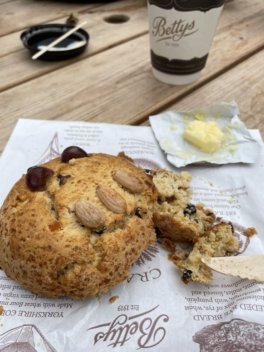 CrumblingDad's tweet photo. Fat Rascal ride completed. That first 40 miles into a 30mph headwind and over 2,500ft of climbing was brutal.
So pleased to finish and get through the cramping!
@bettys1919 #rascalride https://t.co/PCHyZqVwRi