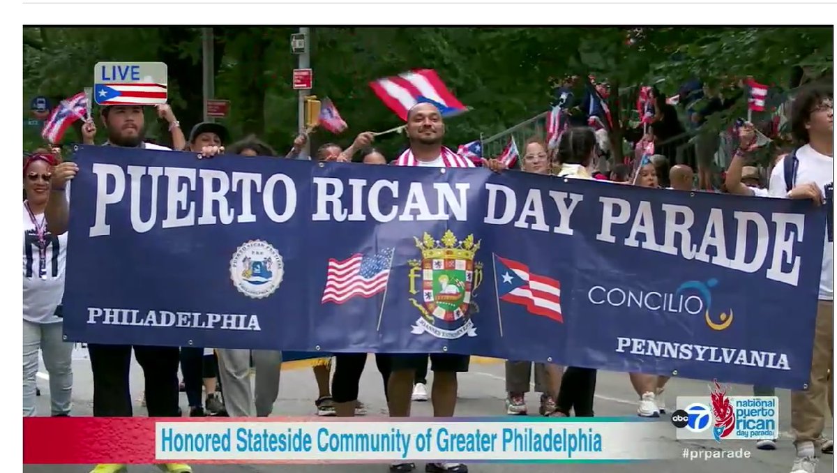 MCollazo215's tweet photo. The #Philly contingency arrives. 

#prparade 🇵🇷 https://t.co/L6OCBLG8iX