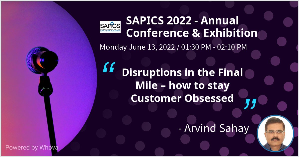 ArvindSahay5's tweet photo. I am speaking at SAPICS 2022 - Annual Conference &amp; Exhibition. Please check out my talk if you're attending the event! #SAPICS2022 #surviveandthrive #SAPICS #community #thinksupplychainthinksapics #SASCS - via #Whova event app https://t.co/G46sc8Vdy1