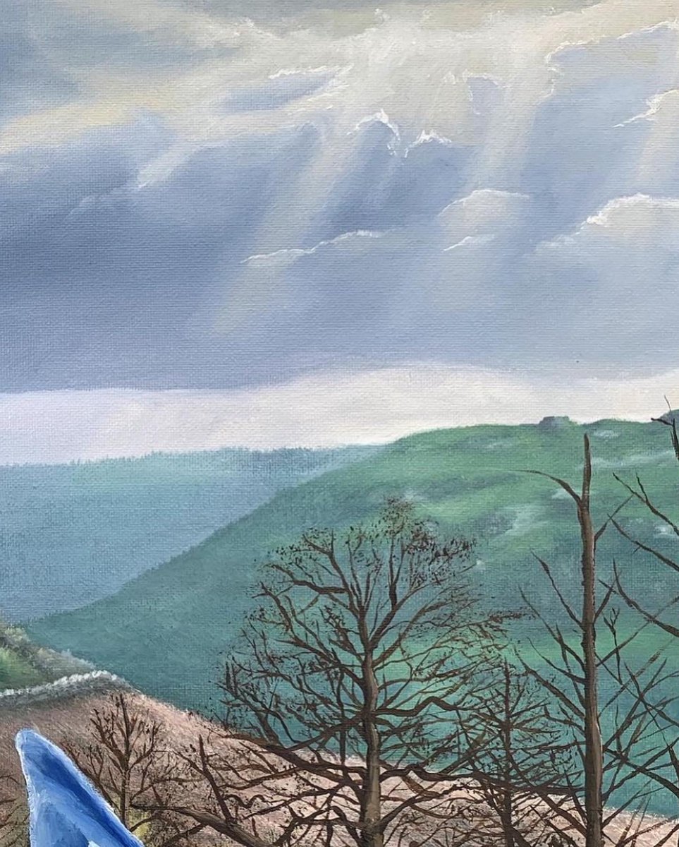 🖌🎨 ‘From Bloody Sunday to Brexit’ exhibition 🎨🖌 🗓 🚨TOMORROW 🚨 ⏰ 6pm 📍Museum of Free Derry All welcome! We will launch an exhibition of work from local and international artists. Detail of painting by @pegasign.art showing the Sperrin Mountains. #BloodySunday50