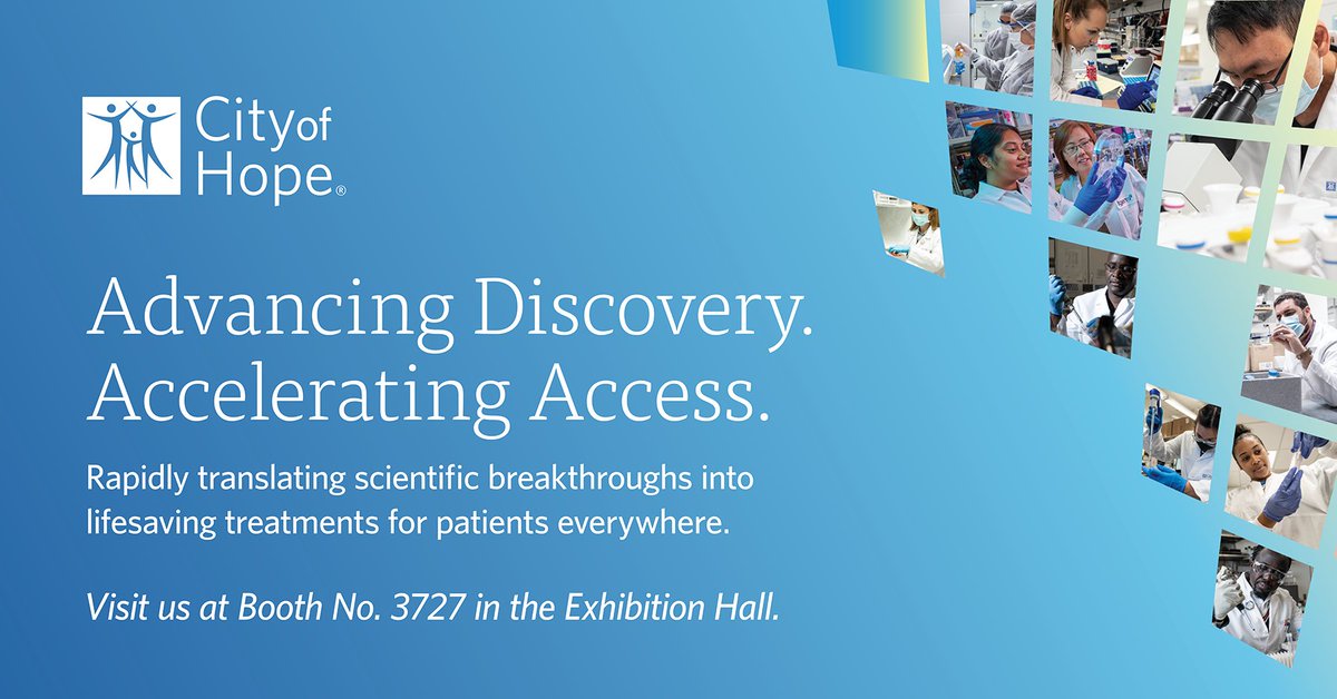 cityofhope's tweet photo. City of Hope will be at the BIO International Convention June 13-16. Stop by our booth (3727) to learn how we’re turning breakthrough therapies into lifesaving treatments. #BIO2022 @IAmBiotech Details: https://t.co/N8n8DUmA1x https://t.co/okXNbChn4m