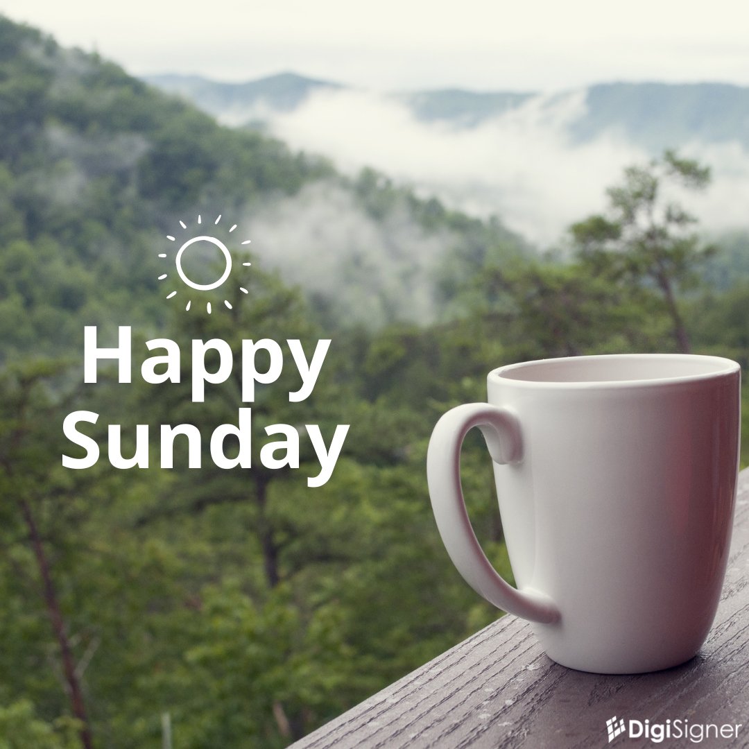 DigiSigner's tweet photo. On this beautiful Sunday, remember to take a deep breath and relax. Enjoy your loved ones, and indulge yourself in a nice cup of coffee. https://t.co/Q73YgaFw7A