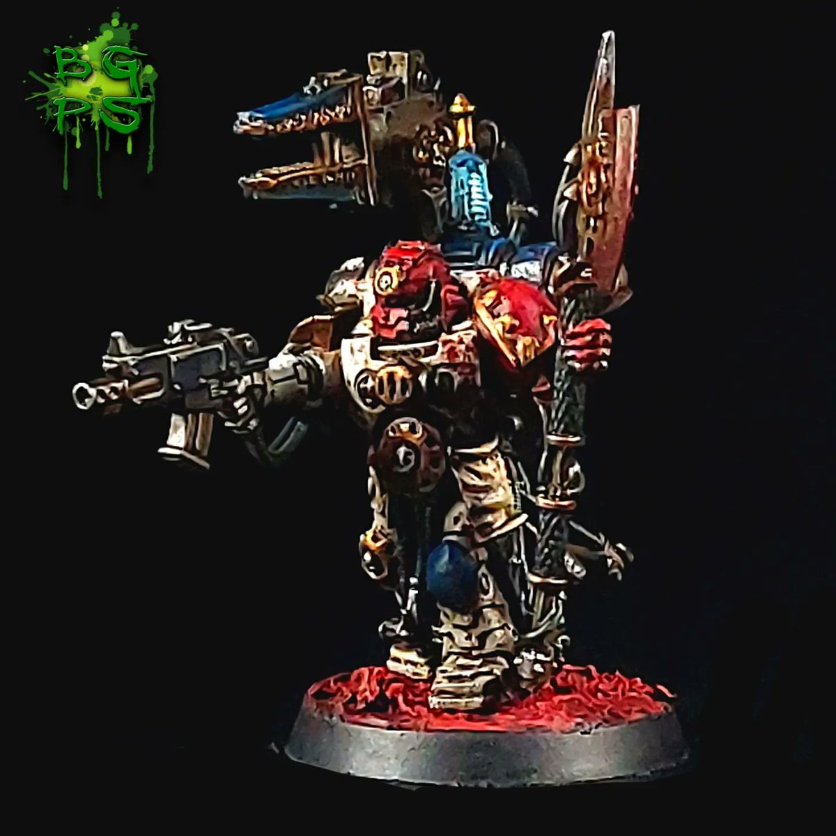 BusyGoblin's tweet photo. Another test model for the XII Legion.  This time with some blood splatter!

I don't know how useful a World Eater Techmarine will be, but as I've had this model kicking around, unloved, in the bottom of a bits box, I thought I'd show it some paint.

#horusheresy #worldeaters https://t.co/yuuaFV9yr0
