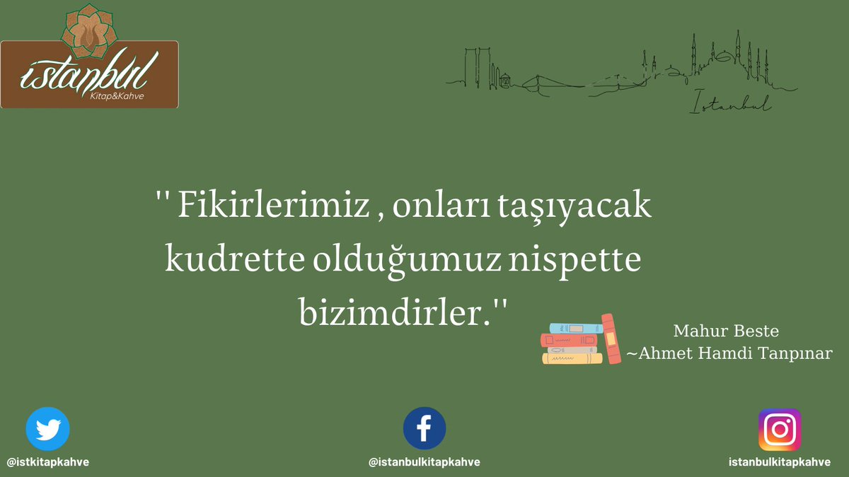 istkitapkahve's tweet photo. 🌸Alıntı;

📕Mahur Beste
✍🏻Ahmet Hamdi Tanpınar

📌📚☕️😊 https://t.co/qiFn0QEyTC