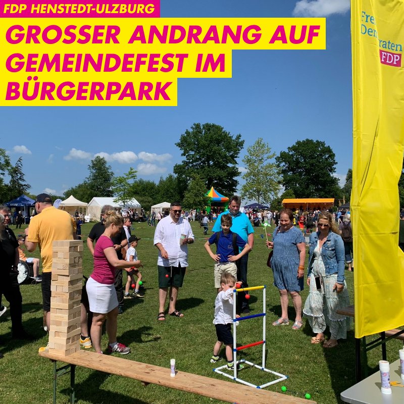 fdp_hu's tweet photo. Was war das Gestern für ein schöner sonniger Tag im Bürgerpark - beim Gemeindefest #HenstedtUlzburg. Natürlich waren wir von der #FDPHU auch mit dabei, mit verschiedenen Spielen, Kaffee, Tee, und viel Kuchen 😊 @FDP_SH https://t.co/baIllLALcZ