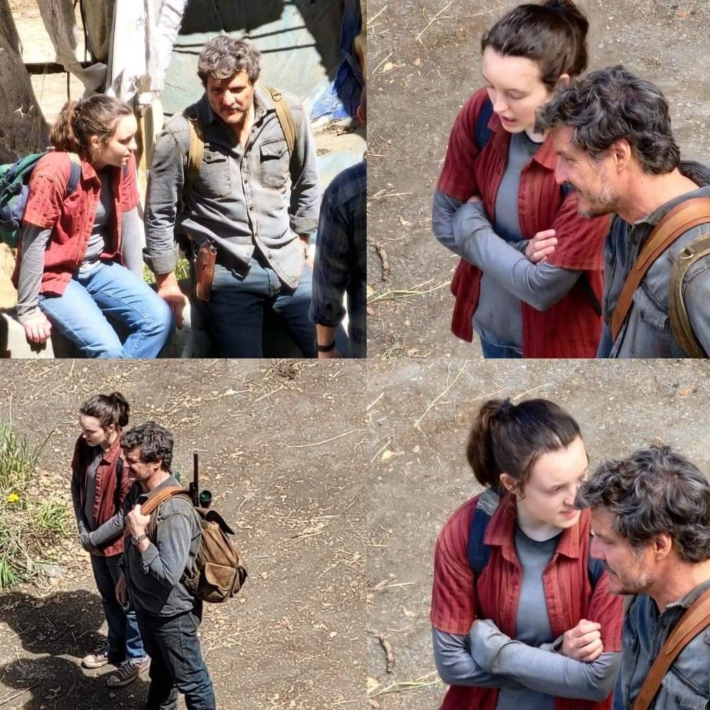 GabyMeza8's tweet photo. ¡SON IDÉNTICOS! 🤯 Desde el set de filmación de la serie de #TheLastOfUs tenemos nuevas imágenes de #PedroPascal (Joel) y #BellaRamsey (Ellie). La serie que adapte el videojuego de #PlayStation llega a #HBO en 2023 https://t.co/sJbRPRfggP