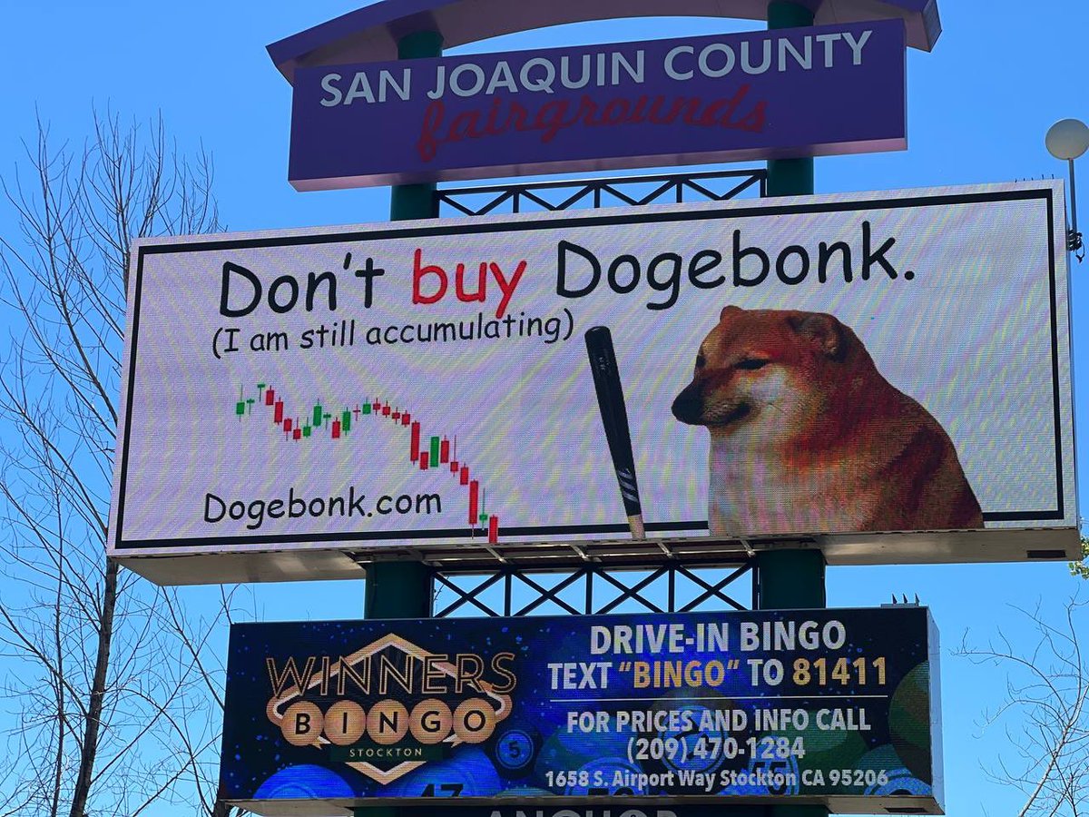 The billboards will continue until price improves 

#memes #meme #Shib #memecoin #memecoins #altcoinseason