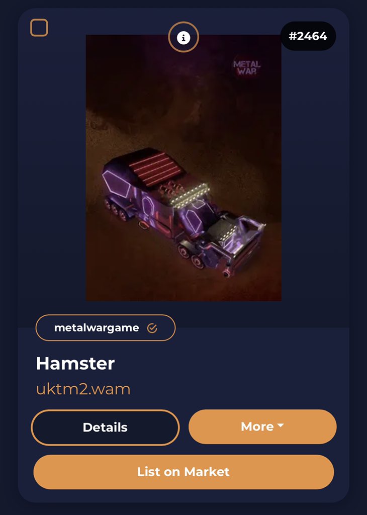 🤩GIVEAWAY🤩

💸WAXP💸

🏆 Hamster - from <a href="/MetalWarGame/">Metal War</a> 🏆

✅Follow me
✅Like + RT
✅Tag 3 friends
✅Comment your WAM

Results in 24h 🥸

#NFTGiveaways #NFTCommunity #NFT #NFTs  #wax #WAXP #ETH #FREENFTs #Crypto #NFTCollector #Giveaways #DailyGiveaways
