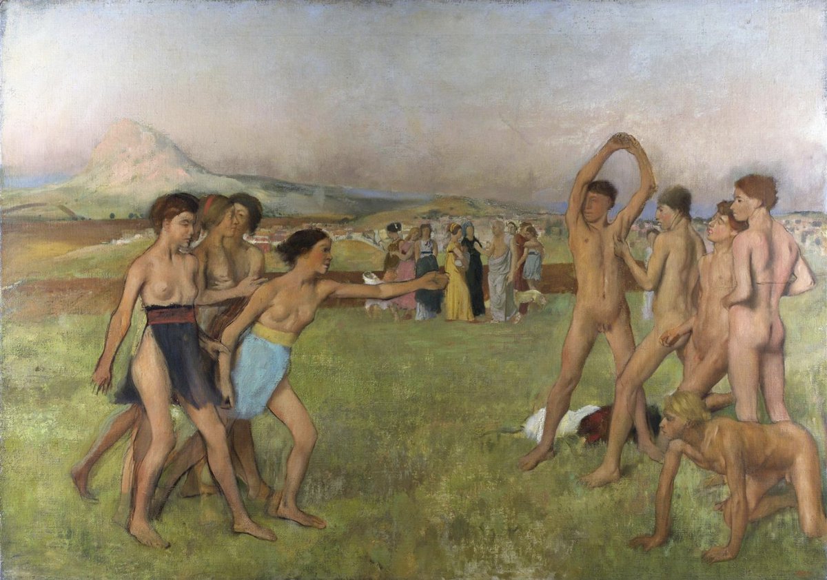 LI_arthistory's tweet photo. The Islanders playing beer pong / Young Spartans Exercising - Edgar Degas (1860) #LoveIsland https://t.co/ZKCiEfsNAf