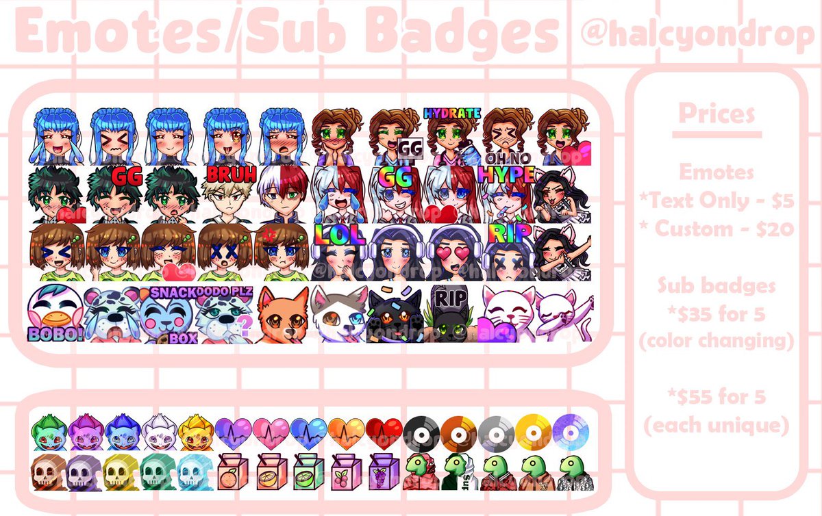 halcyondrop's tweet photo. @IBlameBioware Hey! My prices and examples are below (: https://t.co/ulRjaAiDD2