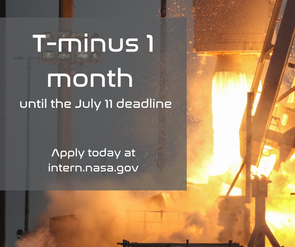 NASAInterns's tweet image. 🚨You don't want to miss the fall #NASA #internship deadline coming up on July 11. 🚨 Shape your #future and apply to  be a #NASAIntern today at intern.nasa.gov