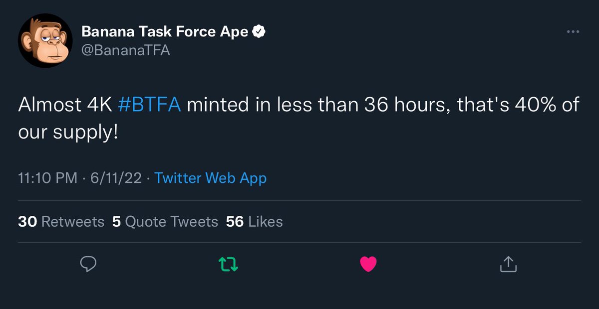 CashOutDior23's tweet photo. @DeanSteinerNFT Can you check out Banana Task Force Ape it has a good community and the NFT have Utilities #BTFA #BAYC #BoredApeYachtClub #NFTs https://t.co/Y3zAG7HA6h