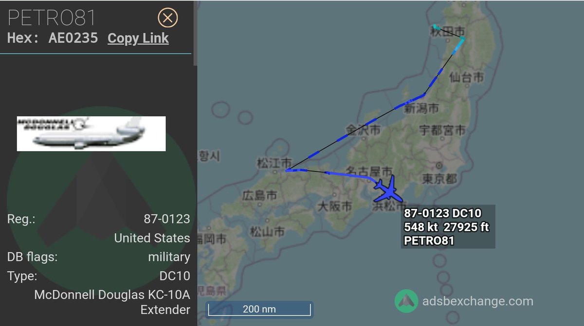 FMilcoms's tweet photo. #PETRO81 #AE0235 departed RJSM and picked up #FEUD31 flt (4xF16?), heading to AK.
FEUD crew asking PETRO if they want to play trivia quiz😆
#CW475 https://t.co/eD6m0wcHwl