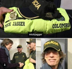 denajag's tweet photo. Jagger and Watts #Colombia #Policia #gift @RollingStones #tour2016 to https://t.co/EFy30dajMS