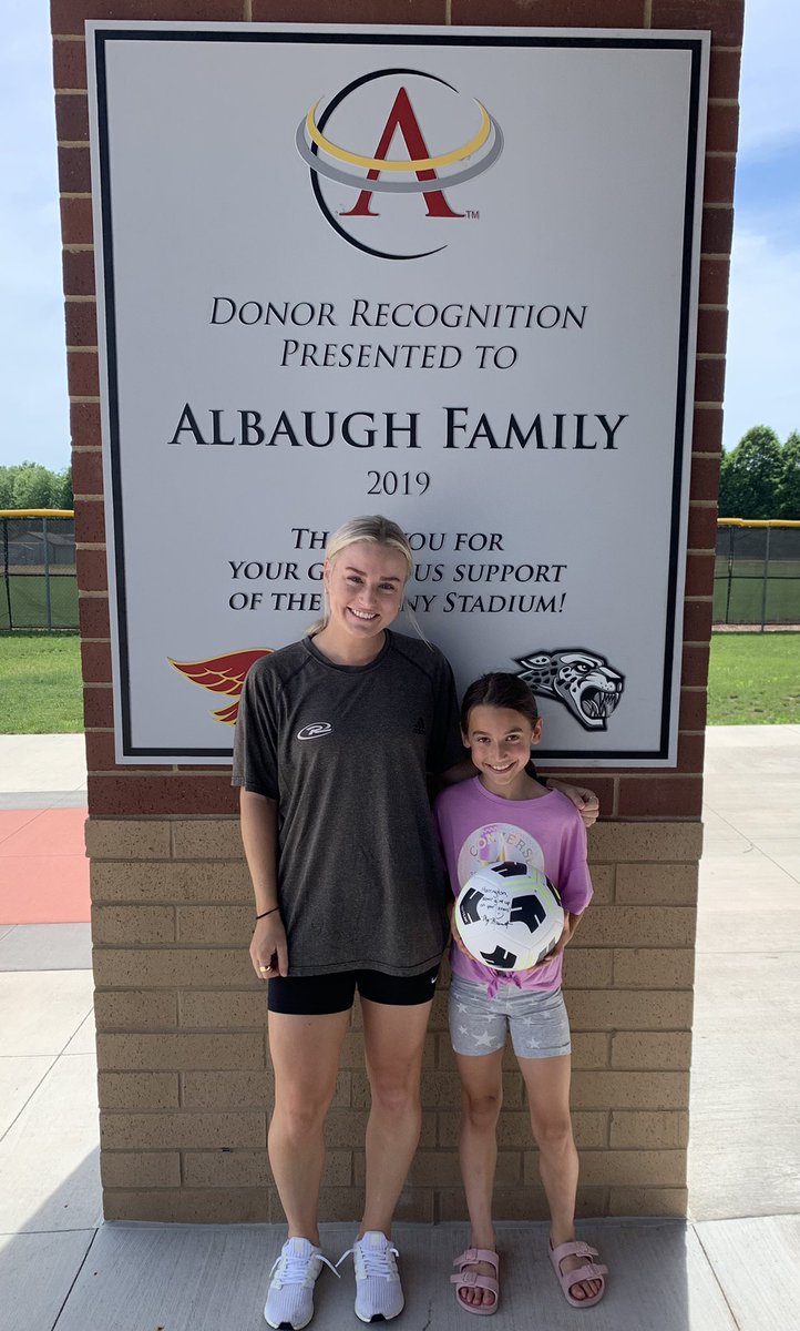 Congrats to Harrington and a BIG thank you to Meg Brandt for her support of Pack the Pitch.  Harrington was the winner of the Meg Brandt autographed soccer ball and Meg signed and delivered it to her in person today!  So awesome!