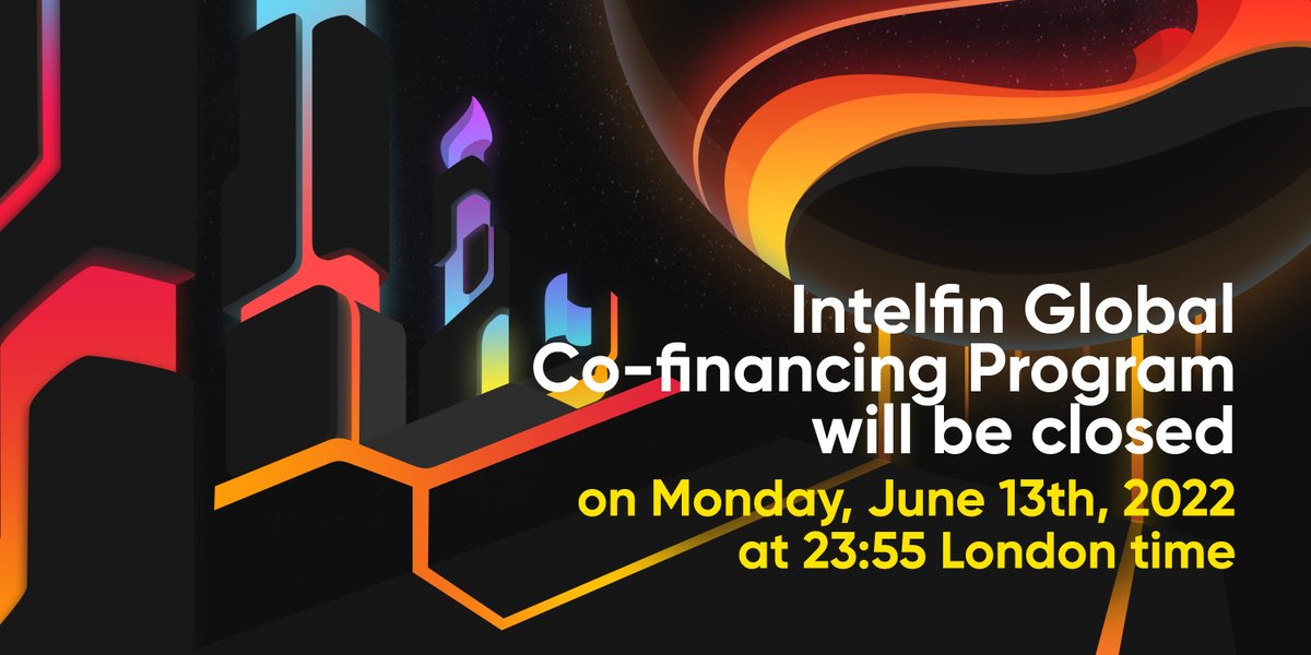 intelfin_global's tweet photo. 📢#Intelfin  Co-financing💰Program will be closed on Monday, June 13th, 2022 at 23: 55 London time!
🔱Sense the superiority of the https://t.co/ahz0ngA3A6

#Cosmos #Giveaway #affiliate #NFTCommumity #P2E #Metaverse #CryptocurrencyNews #CryptoGems #Ambassador #nftnews #PromoCode https://t.co/n8i09ZBlou