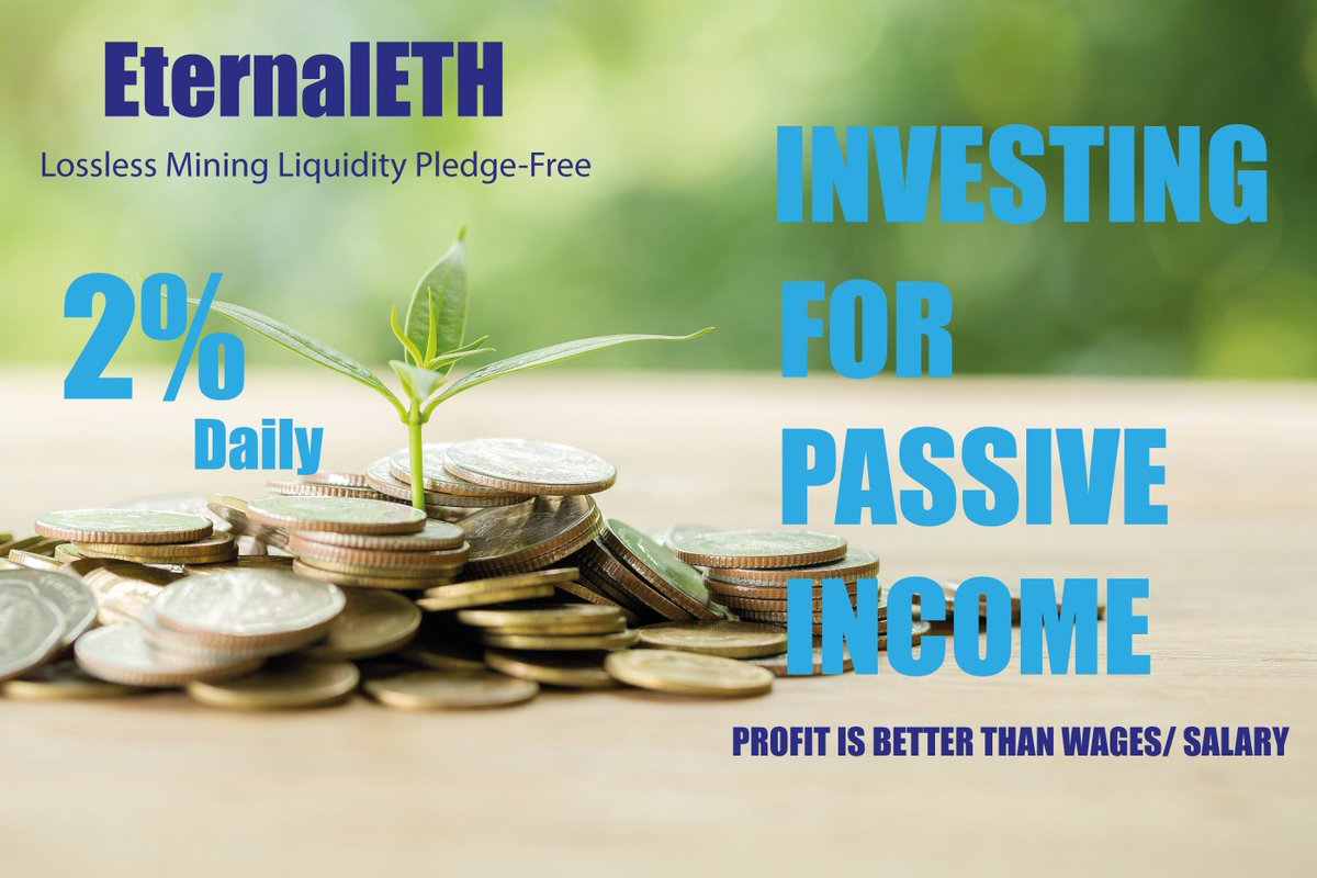 eth_eternal's tweet photo. INVESTING FOR PASSIVE INCOME
=========================
Daily income 2% daily. This profit is better than wages/salary. ask me how? I will show how to earn 50$-100$. 
#BTC #ETH #USDT https://t.co/HXJfLDcVJY