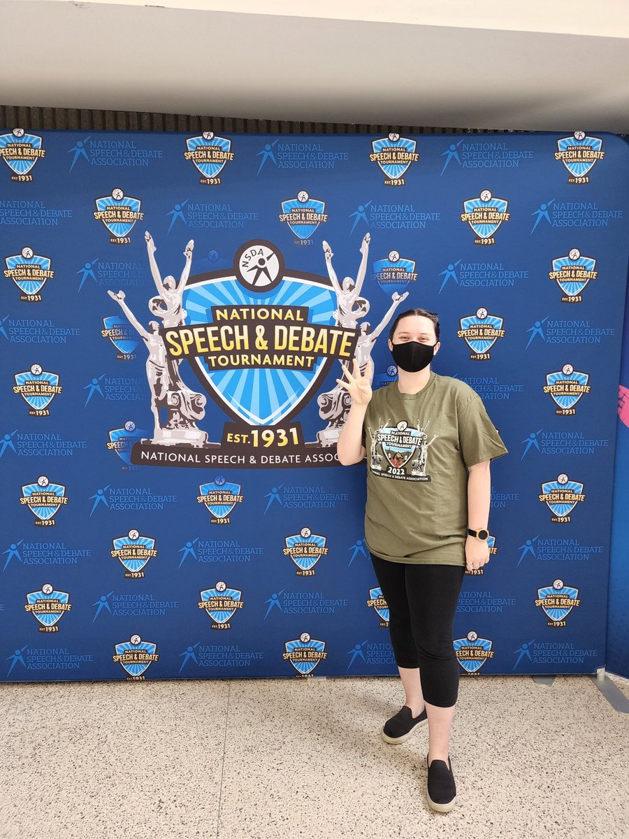 Day 1 of <a href="/speechanddebate/">National Speech & Debate Association</a> Nationals! We are registered and ready to begin competing tomorrow. Sabrina, our 4-time qualifier, is the first to arrive. <a href="/Westfield_SD/">Westfield S&D</a> <a href="/WWSWHS/">Westfield High</a>