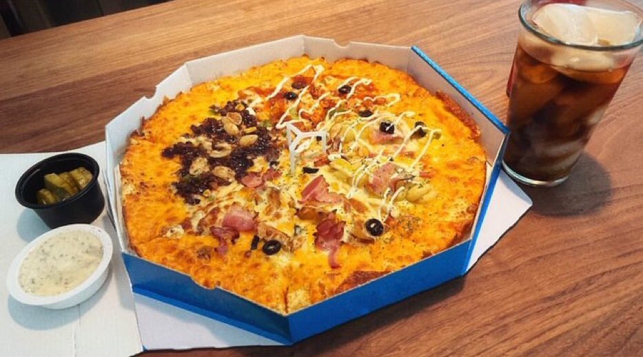 BTSARMYKitchen's tweet photo. Jungkook posted his Banolim pizza on IG with pickles and dipping sauce.

#WhatBTSAte @BTS_twt https://t.co/NbSsHnG1gn