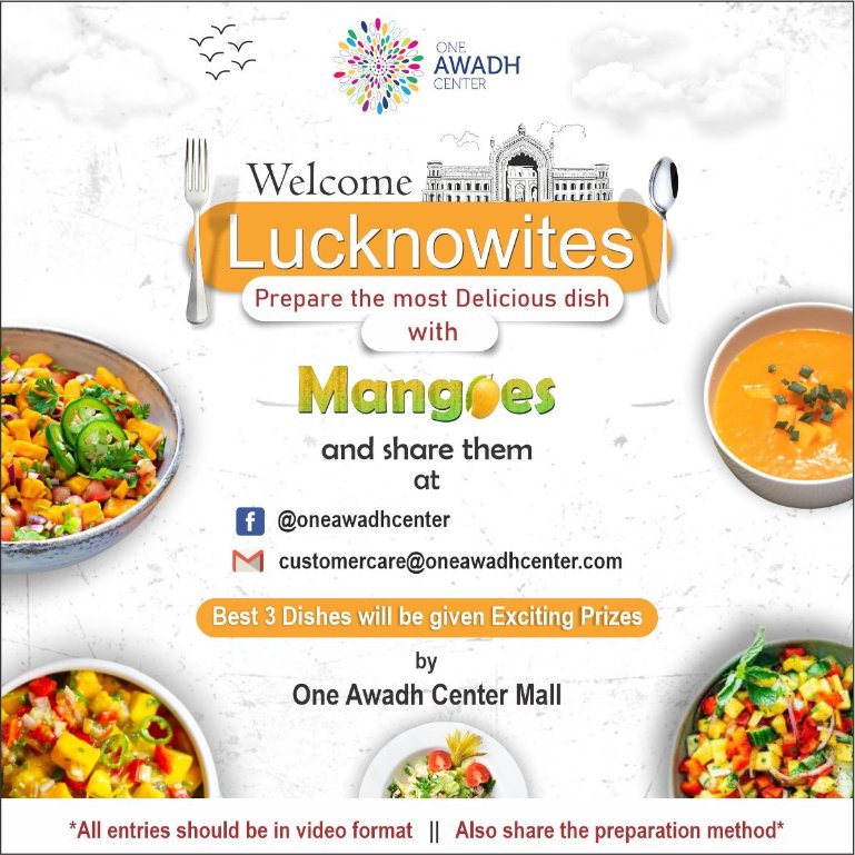 OneAwadhCenter's tweet photo. #𝘇𝗶𝗸𝗿_𝗲_𝗮𝗮𝗺 🥭🥭
Get your knives and ladles out to prepare the best dish with the #best_fruit.
The #contest starts from the 13th of June and will run till the 23rd June.
Winners will be announced on the 24th of June.
#Participate and win exciting prizes.
#mangocontest https://t.co/glndxqlivM