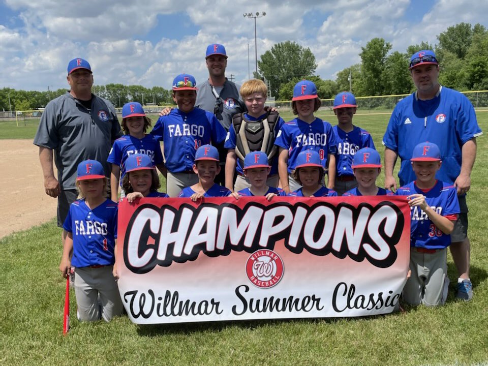 Congratulations to the Fargo 61’s 11u Blue team on winning the Willmar Summer Classic. They went 4-0 on the weekend.