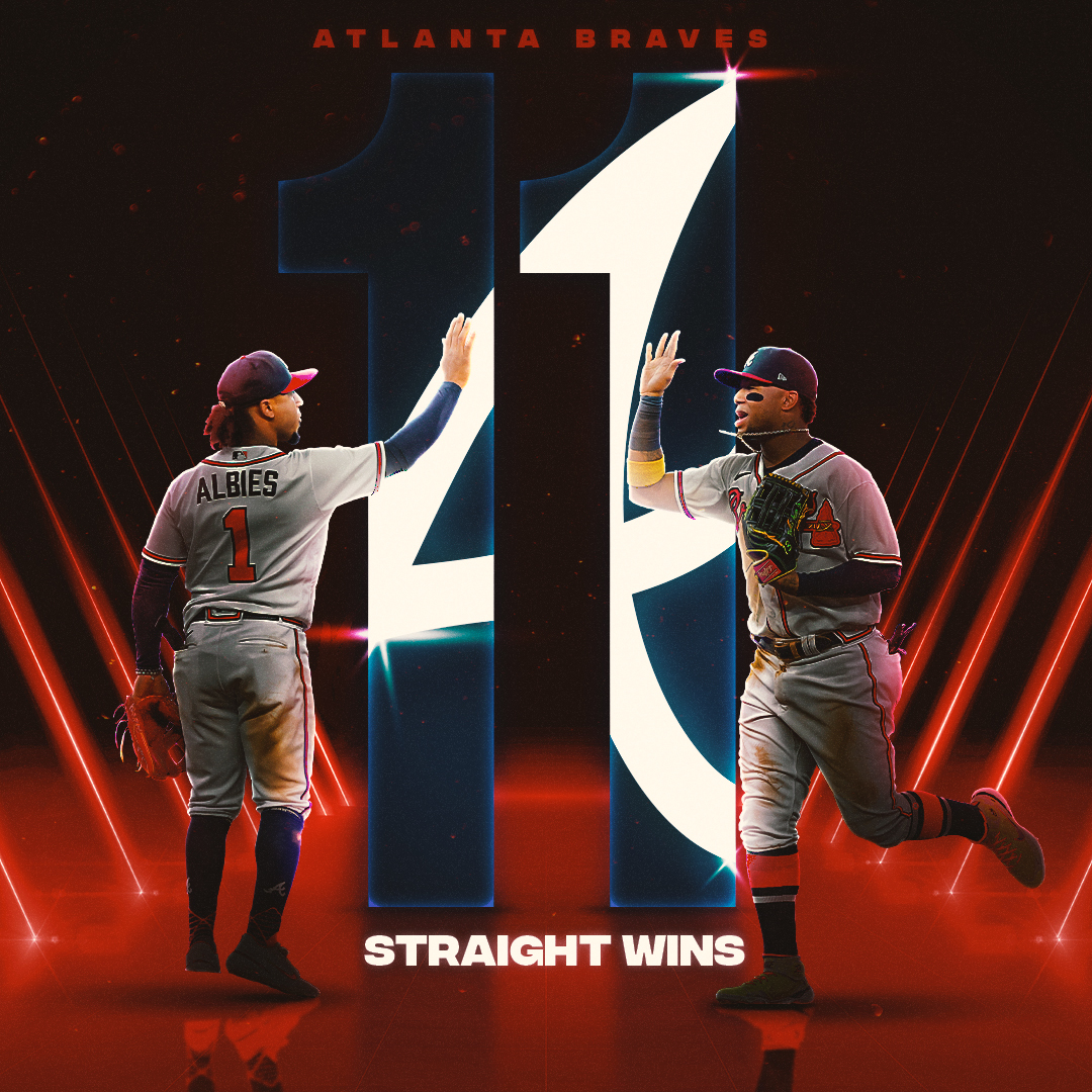 The <a href="/Braves/">Atlanta Braves</a>      Frank the Tank
                        🤝 
          Going streaking