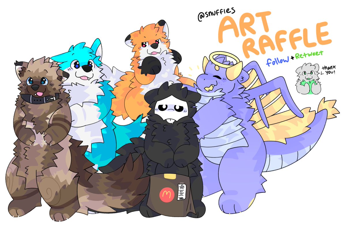 ready to get yourself 
💚🐾 FLUFFED UP? 💚🐾
i’m hosting a free art raffle! ⚡️👀🎨

TO ENTER: 
follow me, retweet this and comment a SFW ref!
(nsfw refs disqualified)

winner will be chosen sunday 6.26.22 🗓
for a free full shaded fluffy drawing! good luck all! 💚🐲