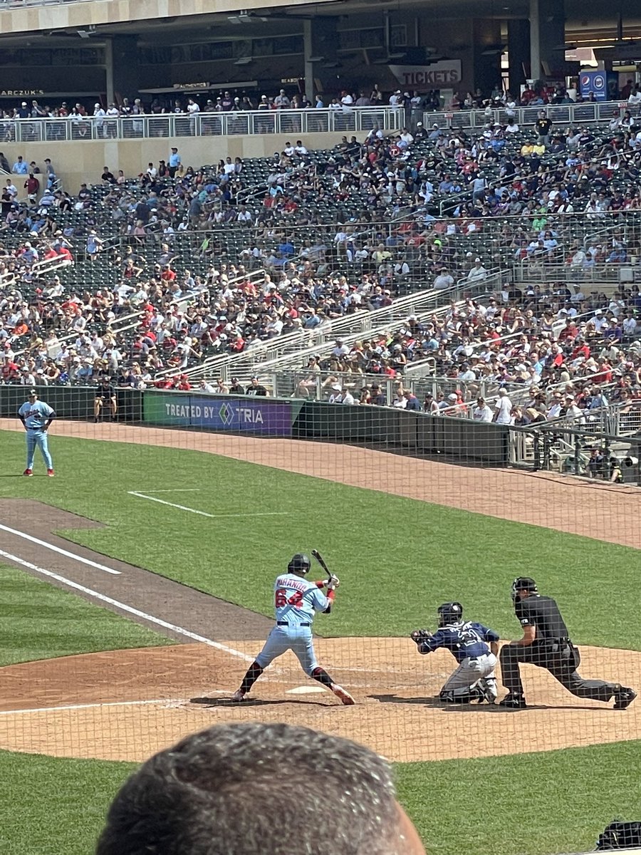 TheAshLo's tweet photo. Love that the @Twins play a little #Encanto during the 7th inning stretch then @Lin_Manuel’s nephew hits a base hit! Go @Franki2998! https://t.co/vYhhuig2KI