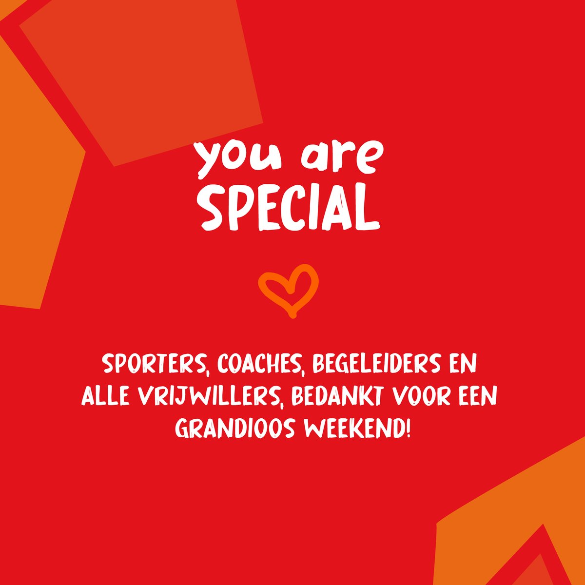 specialtwente's tweet photo. ❤️🔥 Bedankt iedereen! ❤️🔥
Naast alle sporters die dit weekend een geweldige topprestaties hebben geleverd! Coaches, buddies en alle vrijwilligers, bedankt voor al jullie hulp, inzet, plezier, enthousiasme. Zonder jullie hadden we dit weekend niet onvergetelijk kunnen maken! https://t.co/PJAmp6Dr4Q