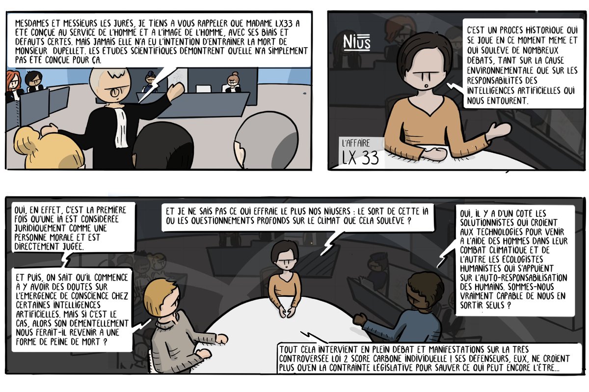 2035 : Les solutionnistes technologiques, #ecologistes humanistes &amp; partisans de la contrainte législative se partagent les armes.
Ecriture en cours d'une #BD de #SF pour gérer ma propre #ecoanxieté ;-) : Chapitre 2
#climat #intelligenceartificielle #IA #changementclimatique