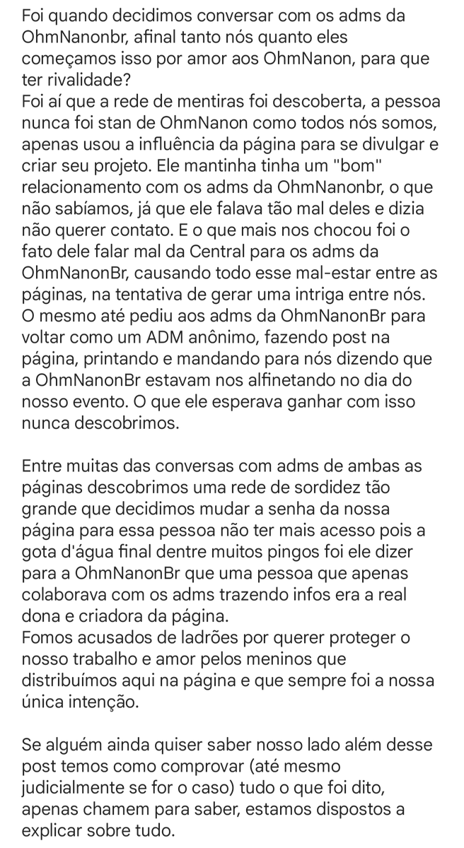 CentralGreenred's tweet photo. Nota de esclarecimento 📢
@OhmNanonBrasil https://t.co/maw9fddtvL