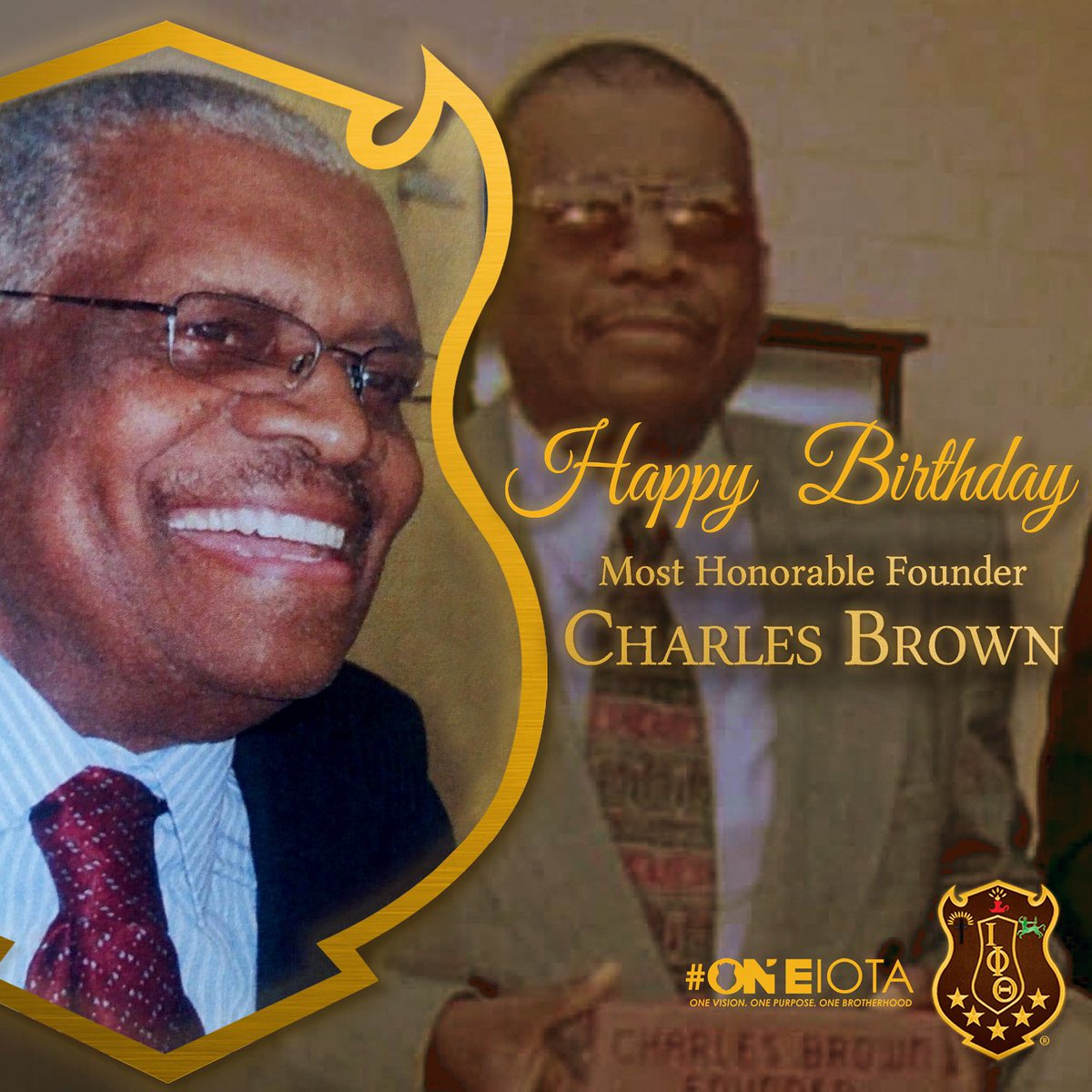 IPT1963's tweet photo. Today we honor and celebrate the birthday of the late Most Honorable Founder Charles Edwin Brown.  

#IPT1963 #HappyBirthday #IPTFounders #ONEIota https://t.co/yQmB81CDrL