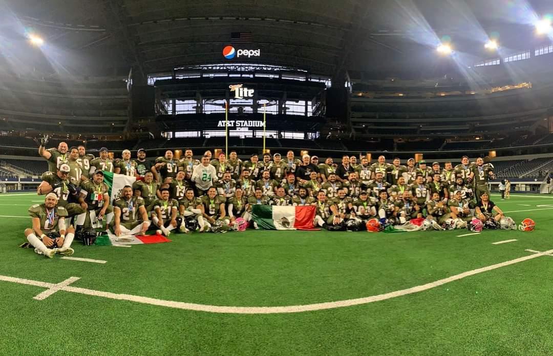 TRILLIONstudio's tweet photo. Our Bowl team put on our International @GLOBEBOWL at @dallascowboys AT&amp;T Stadium @TeamAmericaFB USA vs #Mexico
Huge Success!! Former @FAUFootball RB Gerald Hearns won Overall MVP! #GlobeBowl #USA vs #Mexico https://t.co/nY5rTGP0WE