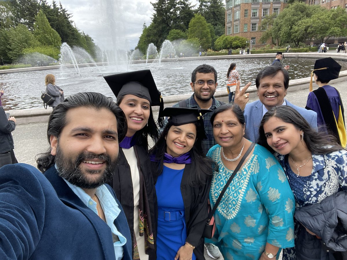 NishantBordia's tweet photo. And one from the whole family! Happy graduation!! Mansi and Drashti #uwgrad21 https://t.co/G5Exb68hNS