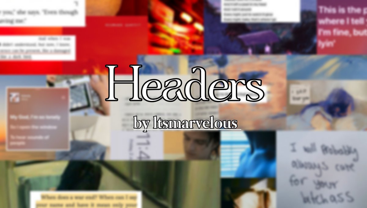 Hola persona que lea esto, hace días estuve haciendo headers y ya he hecho suficiente cómo para poder compartilo por acá, espero les guste. 🥹❤️‍🩹

Link: drive.google.com/drive/folders/…