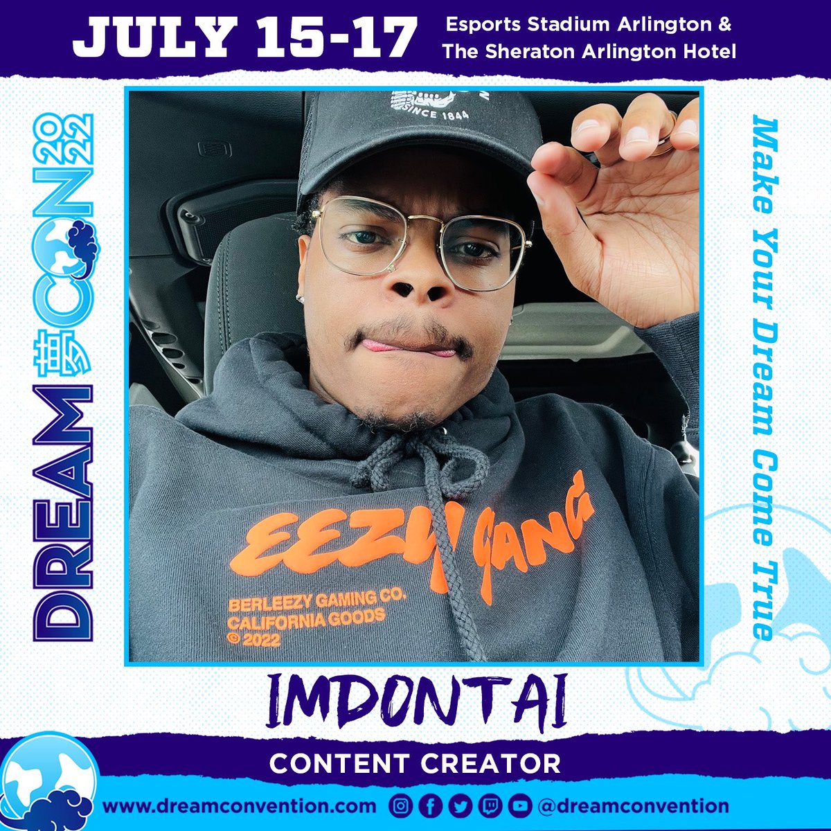dreamconvention's tweet photo. Weโve still got some familiar faces left under our sleeve as we wind down on our guest list.
@WhoDontai & @LeanandCuisine are coming back as well as @KrystalogyTV making her first ever guest appearance to Dream Con!
#dreamconweekend https://t.co/Q7vHUwaJu0