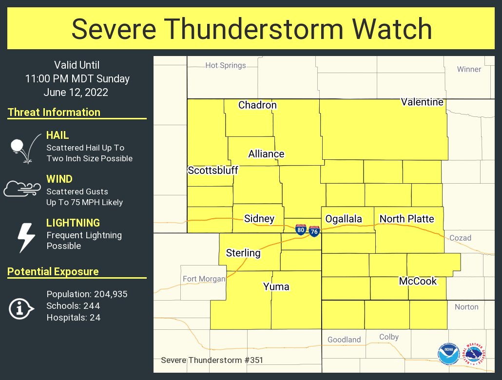 NWS North Platte on Twitter "A severe thunderstorm watch has been