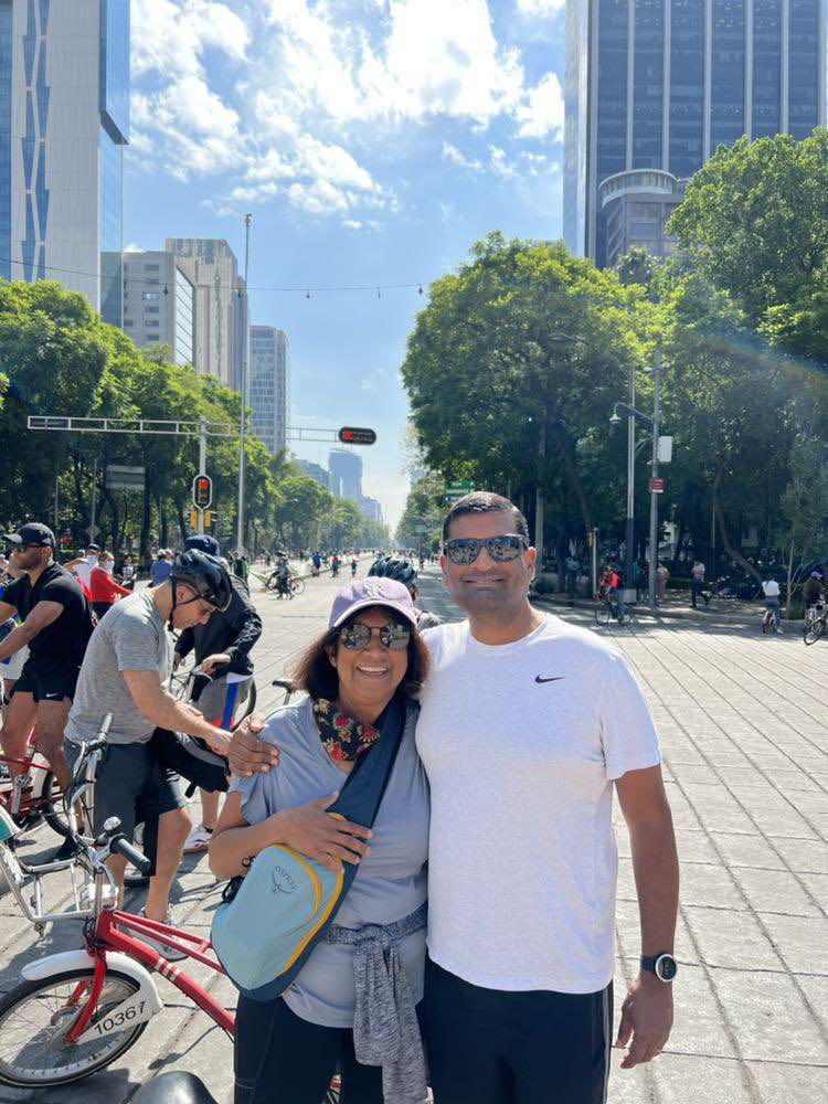 Enjoyed a fabulous bike ride on Reforma Street during Sunday Ciclovia in Mexico City!